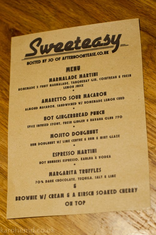 Sweeteasy menu