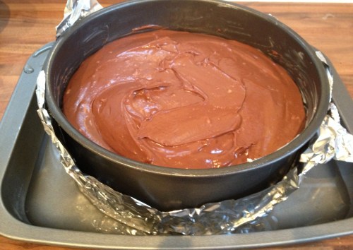 Cheesecake ready for the oven