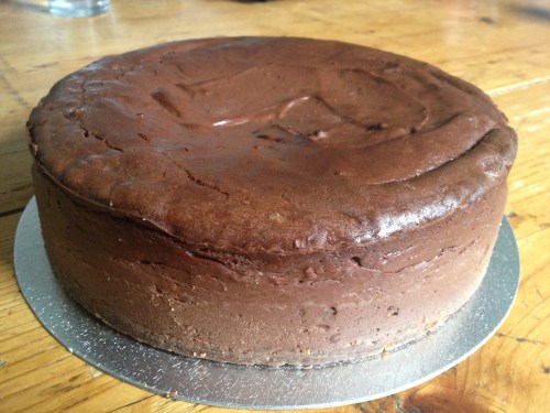 Chocolate, lemon and ginger baked cheesecake