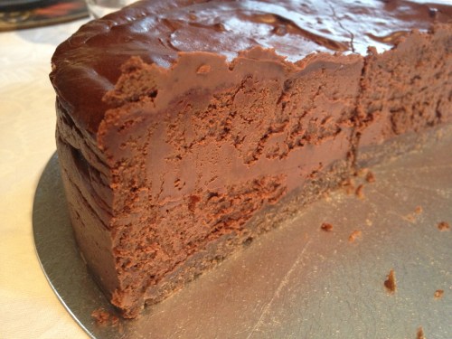 cross section chocolate, lemon & ginger baked cheesecake