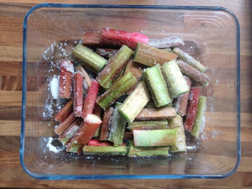 Rhubarb ready for roasting
