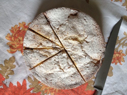 Rhubarb and custard cake