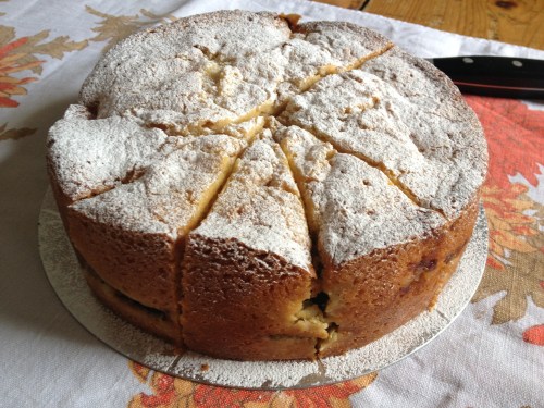 Rhubarb and custard cake