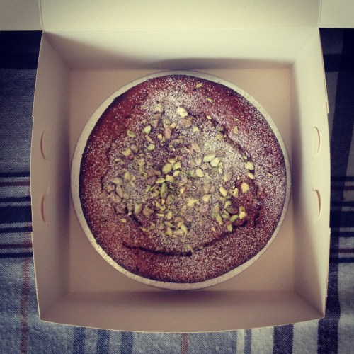 Yoghurt, lime & pistachio cake