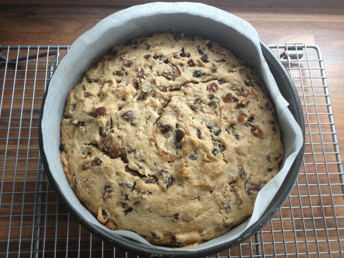 Rum soaked fruit cake fresh out of the oven...
