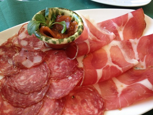 Selection of regional cold cuts at Osteria del Borgo