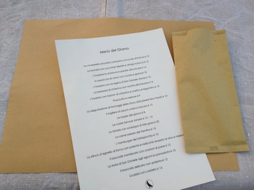 Menu at Saltapiccio