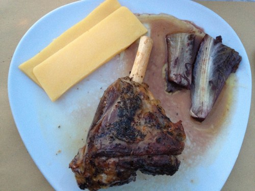 Lamb shank, polenta and radicchio at Saltapicchio