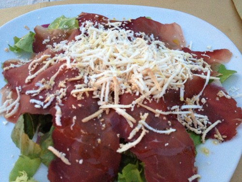 Bresaola and smoked ricotta at Saltapicchio