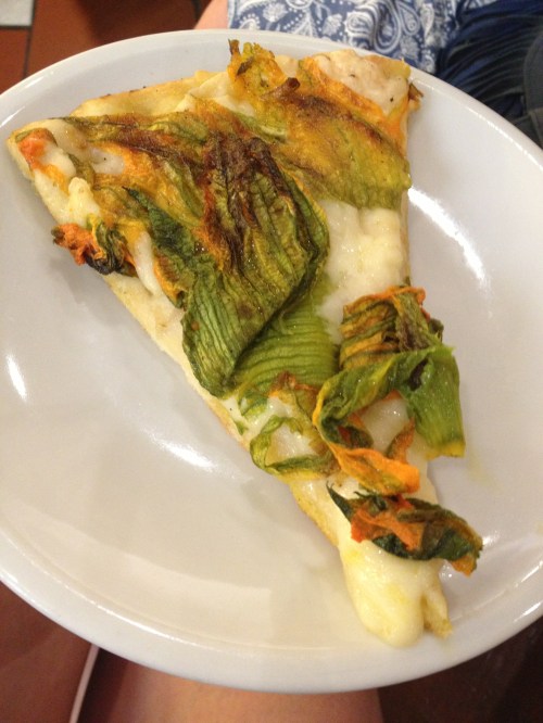 Zucchini flower foccacia in Cantinetta dei Verazzano