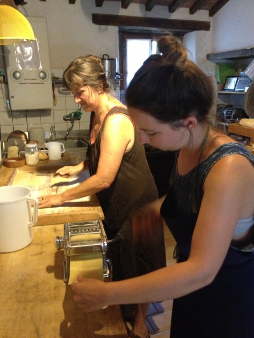 Ivana & Luisa making fettuccine