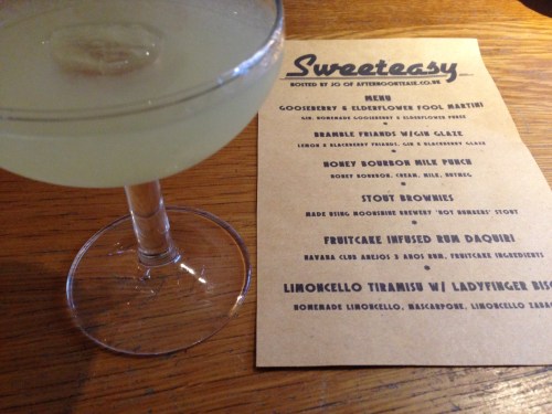 Gooseberry and elderflower fool martini