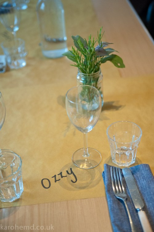 Tables set at Lynne Strover Gallery