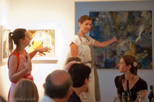 Welcoming the guests.