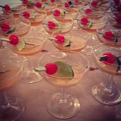 Homemade amaretto sours cocktails