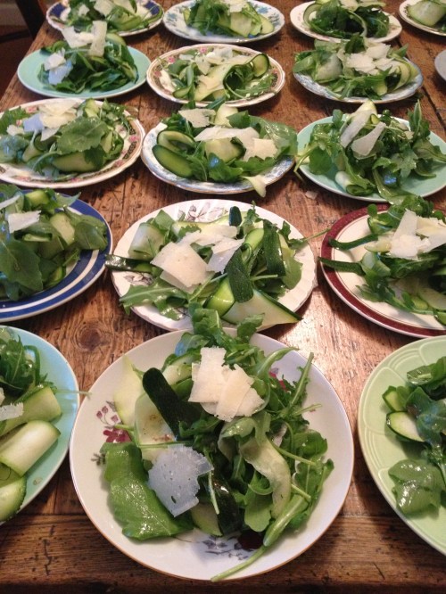 courgette and rocket salad with aged pecorino and homemade truffle honey