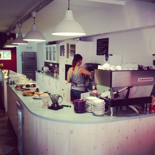 We fired up Francesco (our beloved coffee machine) and awaited out 1st customers.