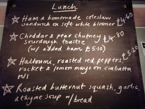 Lunch menu